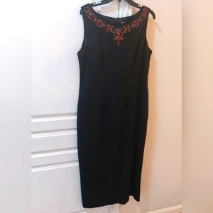 Jessica Howard Beaded Black Dress Size 14